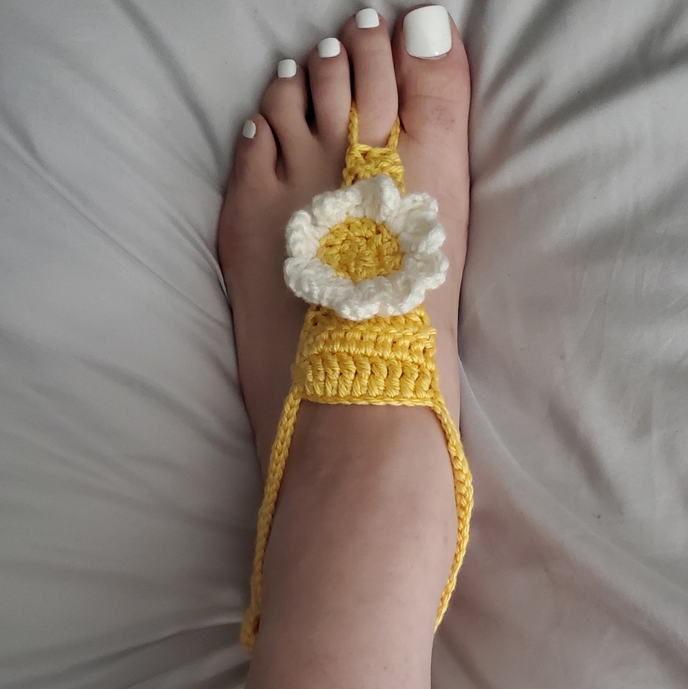 Handmade Crochet Daisy foot Jewelry